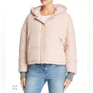 Splendid Light Pink Hooded Puffer Jacket